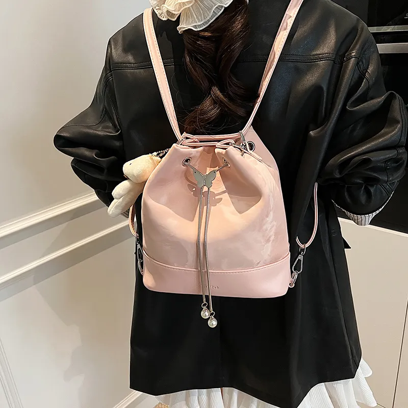 Yi Brigade PU Backpack Women's White/Silver/Pink/Black-10