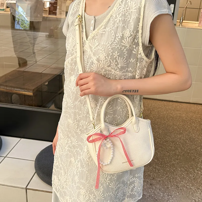 Bansusu PU One Shoulder Handbag Women's White/Black/Pink/Khaki-2
