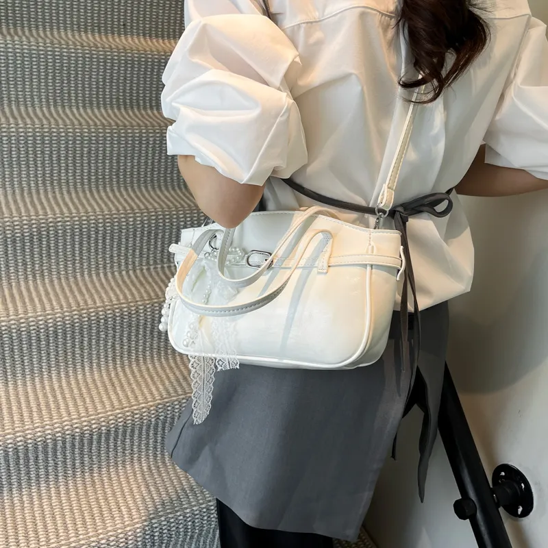 Yi Brigade PU One Shoulder Handbag Women's Blue/Pink/White/Black-10