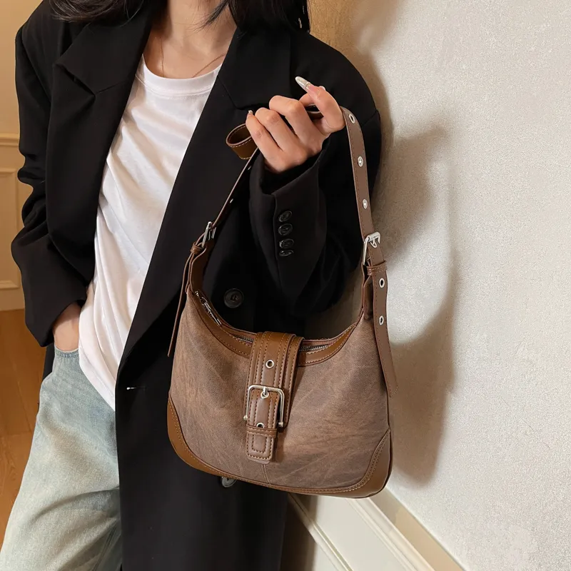 Yi Brigade PU Handbag Shoulder Bag Regular Women's Dark Tea/Ecru/Denim Blue/Coffee-14