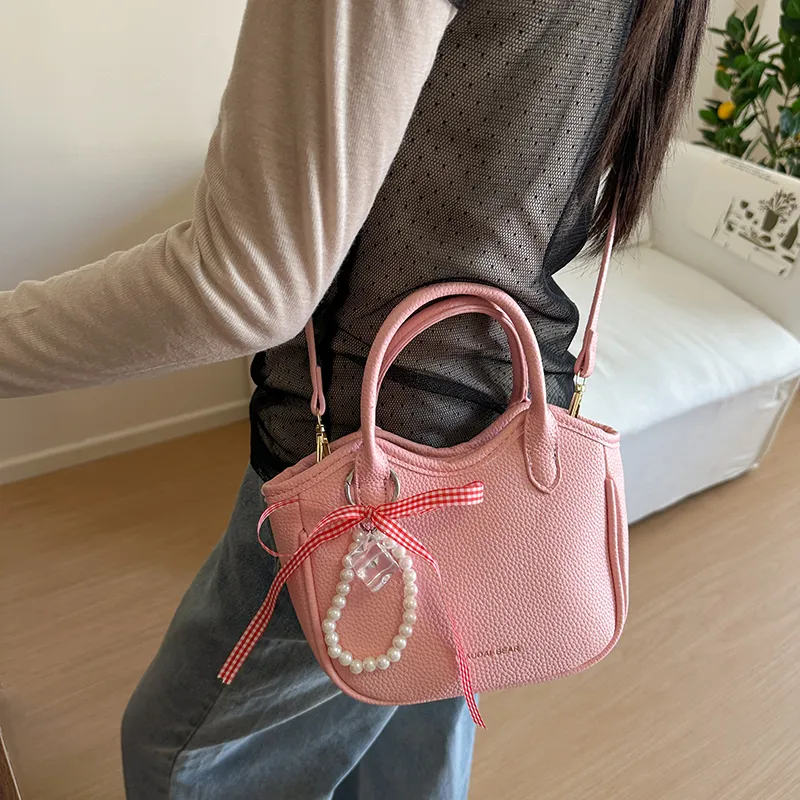 Bansusu PU One Shoulder Handbag Women's White/Black/Pink/Khaki-10