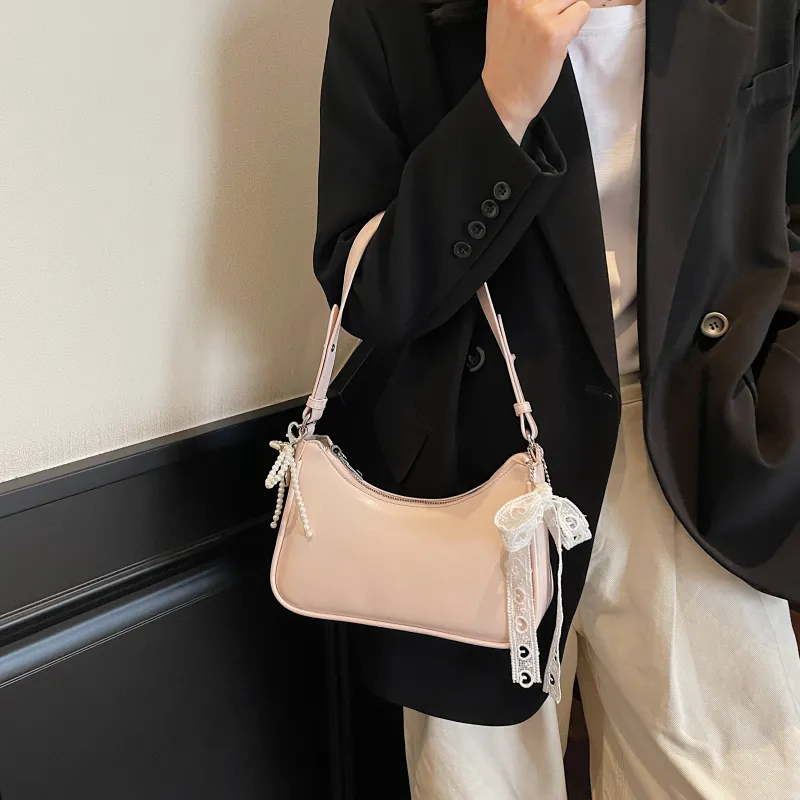 Bansusu PU Shoulder Bag Women's Ecru/Black/Pink/Yellow-11