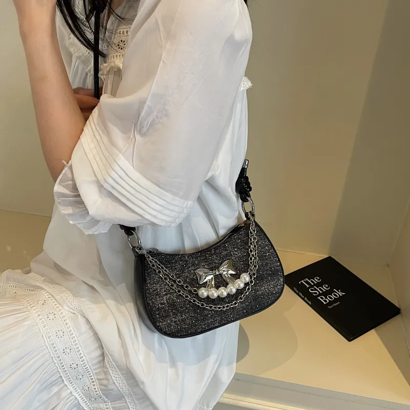 Yi Brigade Fabric Shoulder Bag Regular Women's Black/Royal Blue/Denim Blue/Sky Blue-1