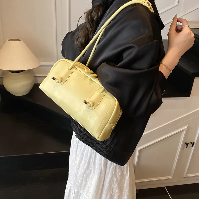 Yi Brigade PU Shoulder Bag Women's Pink/Yellow/Black/Green/White-7