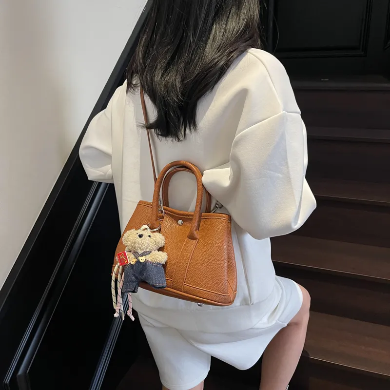 Bansusu PU Handbag Regular Women's White Brown Khaki Pink Red Black Yellow-6