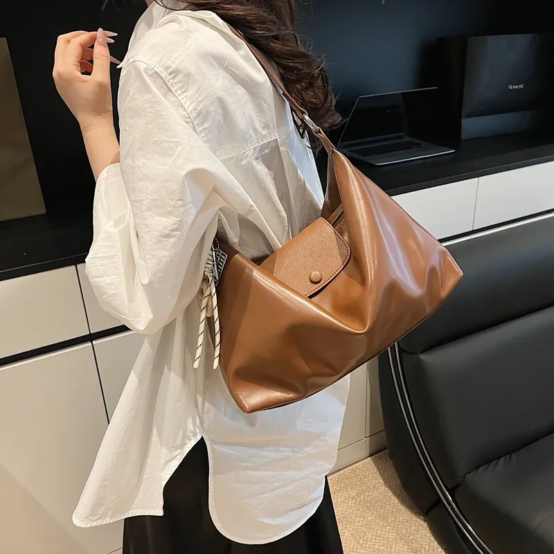 Bansusu PU Tote Bag Shoulder Bag Regular Women's White & Khaki/White & Brown/Brown/Black-10