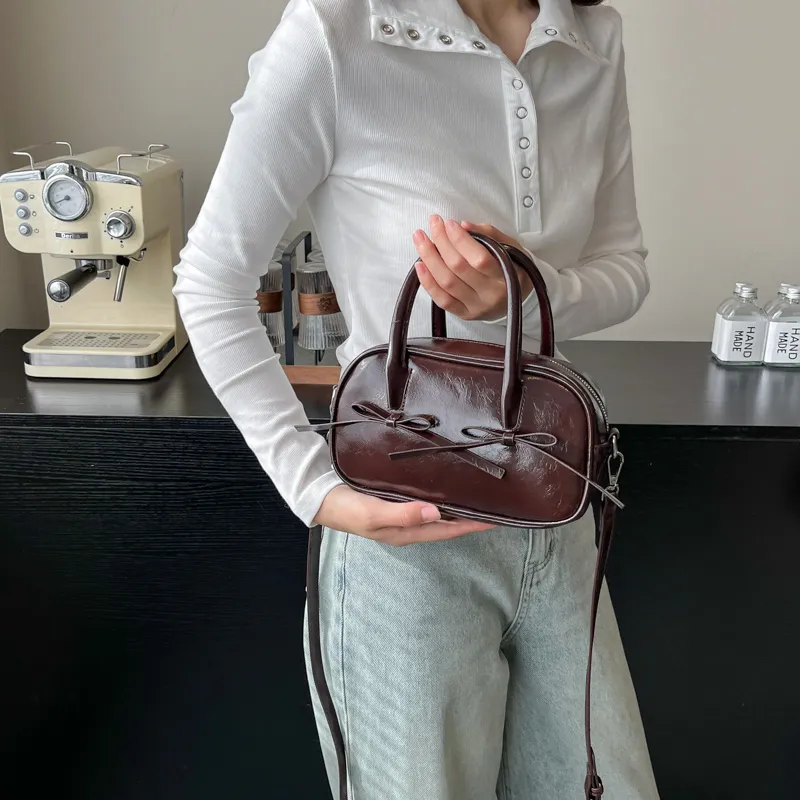 Yi Brigade PU Handbag Regular Women's White/Silver/Black/Red/Coffee/Brown-17