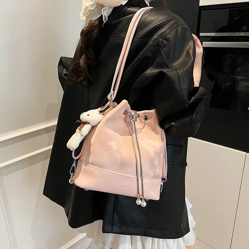 Yi Brigade PU Backpack Women's White/Silver/Pink/Black-9