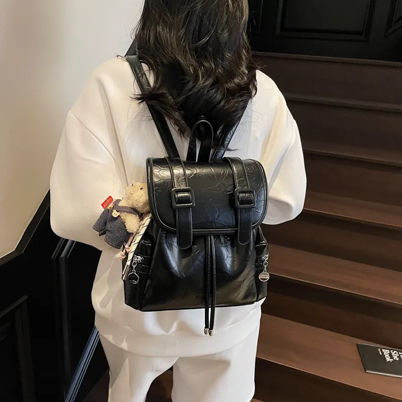Bansusu PU Backpack Women's Black/White/Brown/Silver-3
