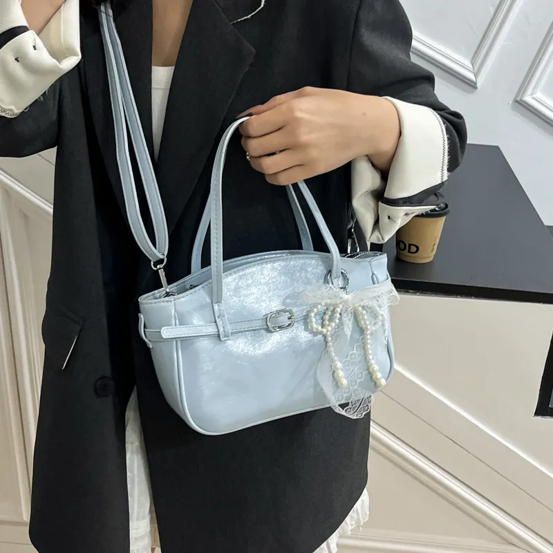 Yi Brigade PU One Shoulder Handbag Women's Blue/Pink/White/Black-2