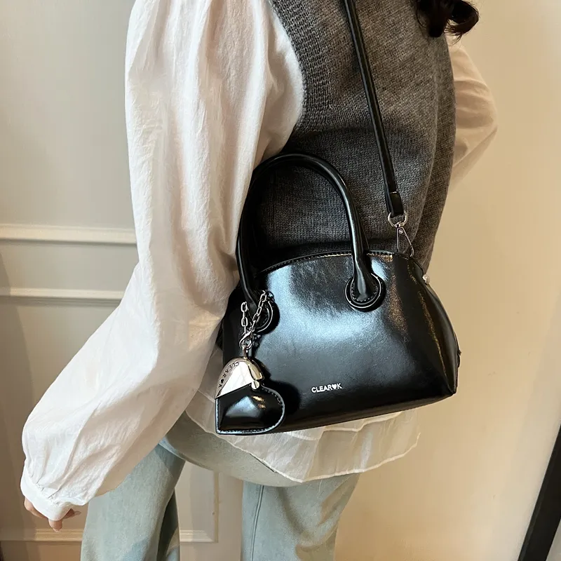 Yi Brigade PU One Shoulder Handbag Women's Black/Ecru/Light Pink/Light Yellow-2