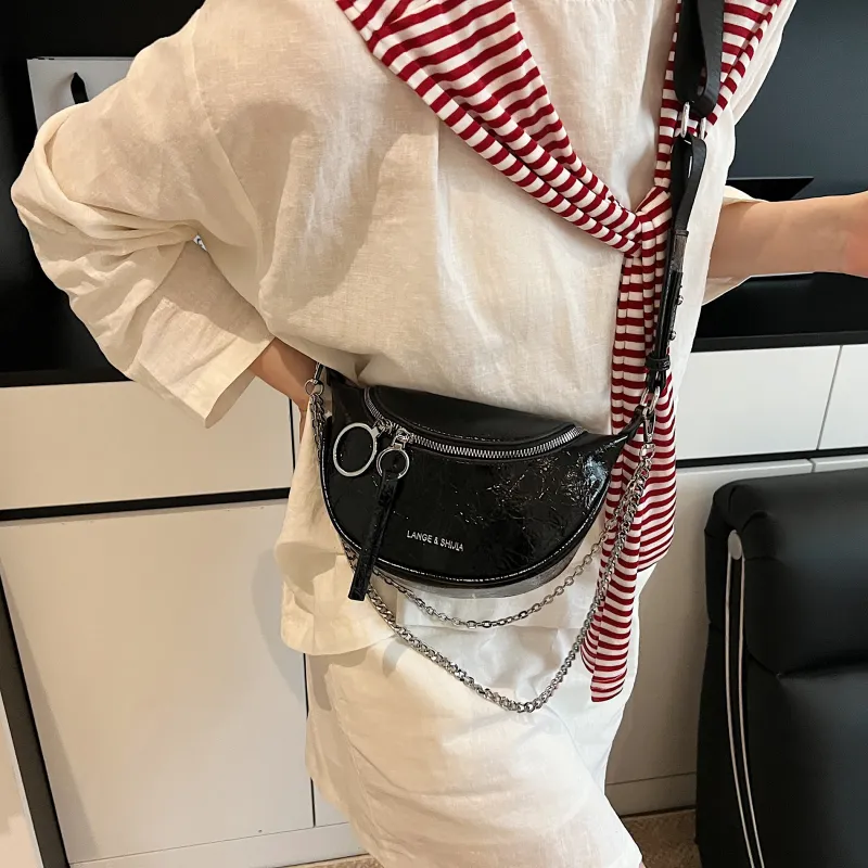 Bansusu PU Crossbody Bag, Shoulder Bag Women's White/Black/Silver/Yellow-11