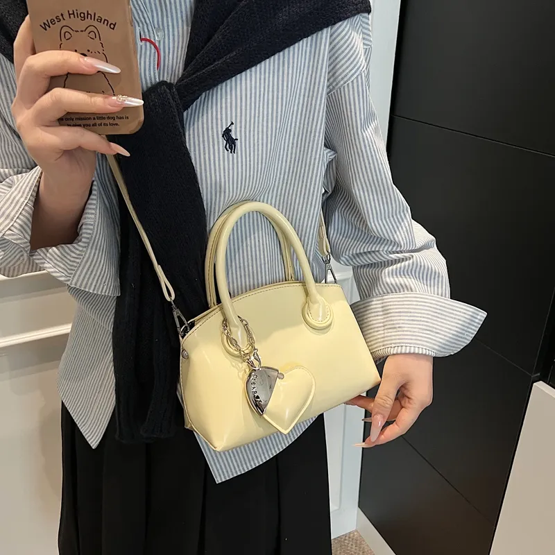 Yi Brigade PU One Shoulder Handbag Women's Black/Ecru/Light Pink/Light Yellow-14