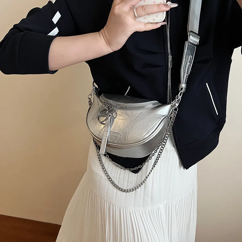 Yi Brigade PU Shoulder Bag Women's Black/White/Silver/Yellow-11