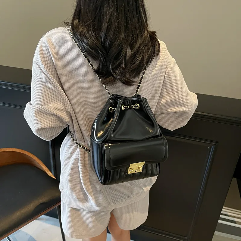 Yi Brigade PU Backpack Women's Ecru/Silver/Black-10