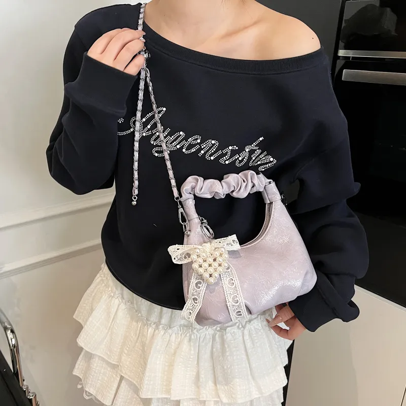 Bansusu PU Crossbody One Shoulder Handbag Women's White/Black/Purple/Pink-8