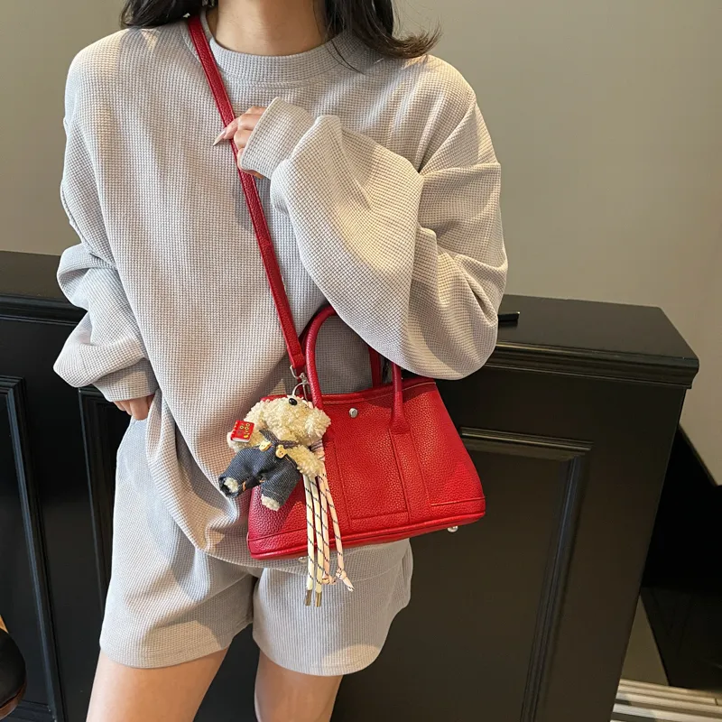 Bansusu PU Handbag Regular Women's White Brown Khaki Pink Red Black Yellow-17