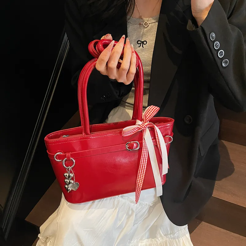 Yi Brigade PU Handbag Regular Women's Black Ecru/Burgundy/Pink-6