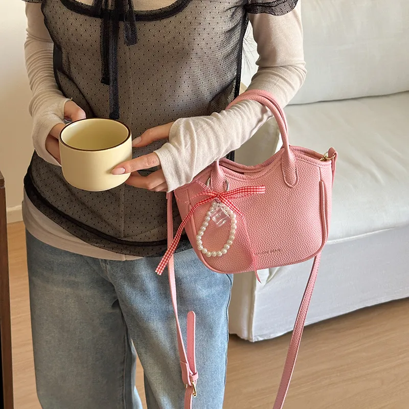 Bansusu PU One Shoulder Handbag Women's White/Black/Pink/Khaki-9