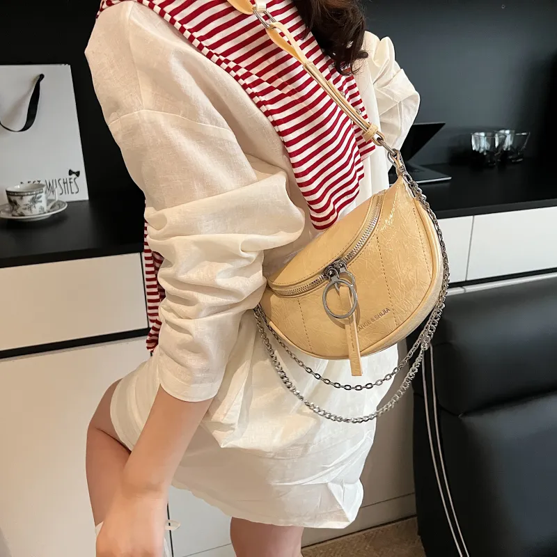 Bansusu PU Crossbody Bag, Shoulder Bag Women's White/Black/Silver/Yellow-7