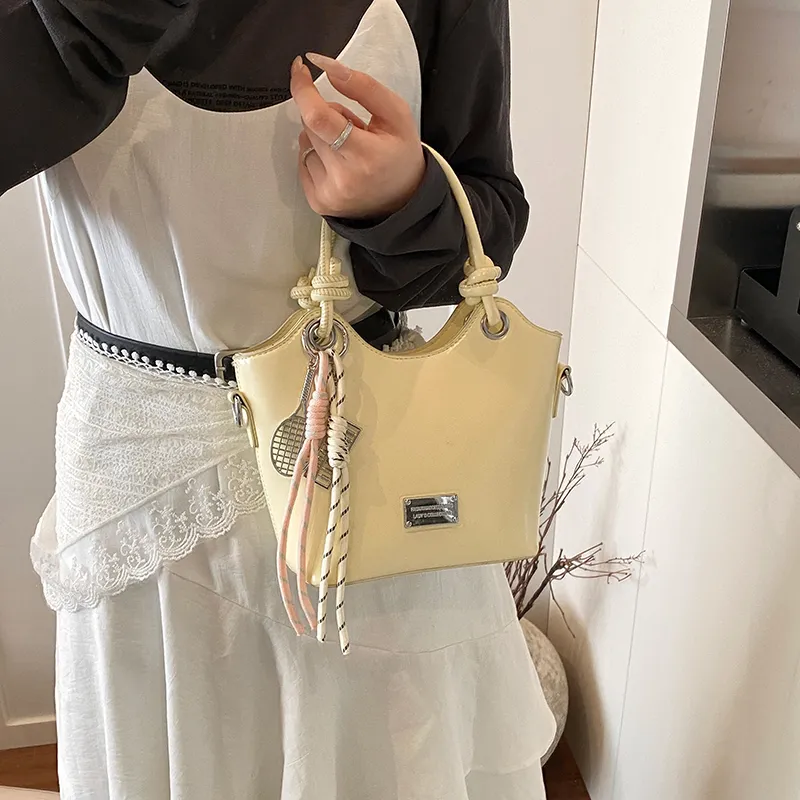 Bansusu PU Handbag Regular Women's Ecru/Yellow/Pink/Blue/Black-5