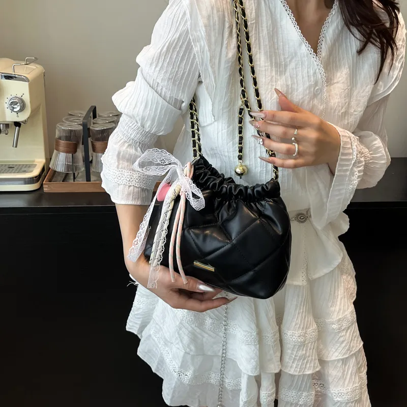 Yi Brigade PU Shoulder Bag Women's Pink/Black/White/Silver-6