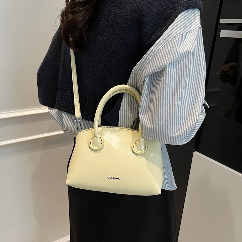 Yi Brigade PU One Shoulder Handbag Women's Black/Ecru/Light Pink/Light Yellow-15