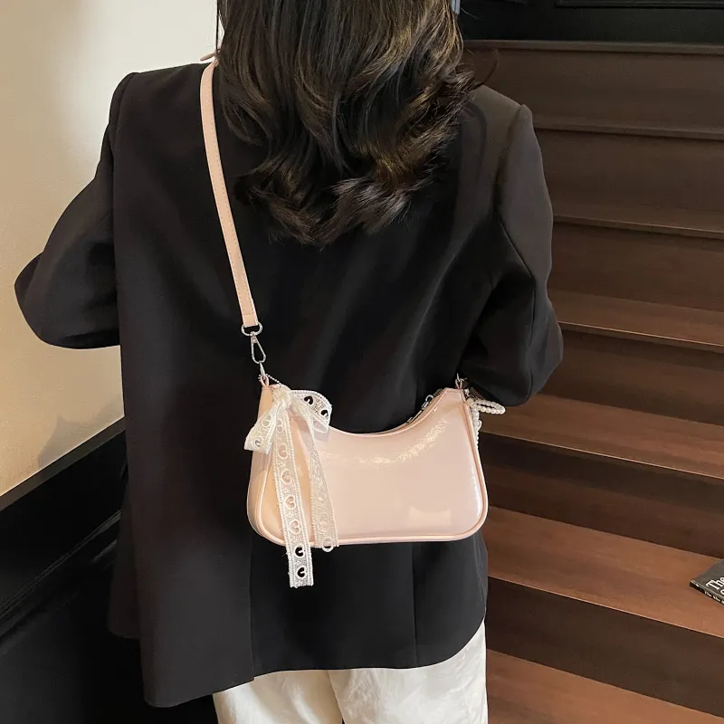 Bansusu PU Shoulder Bag Women's Ecru/Black/Pink/Yellow-9