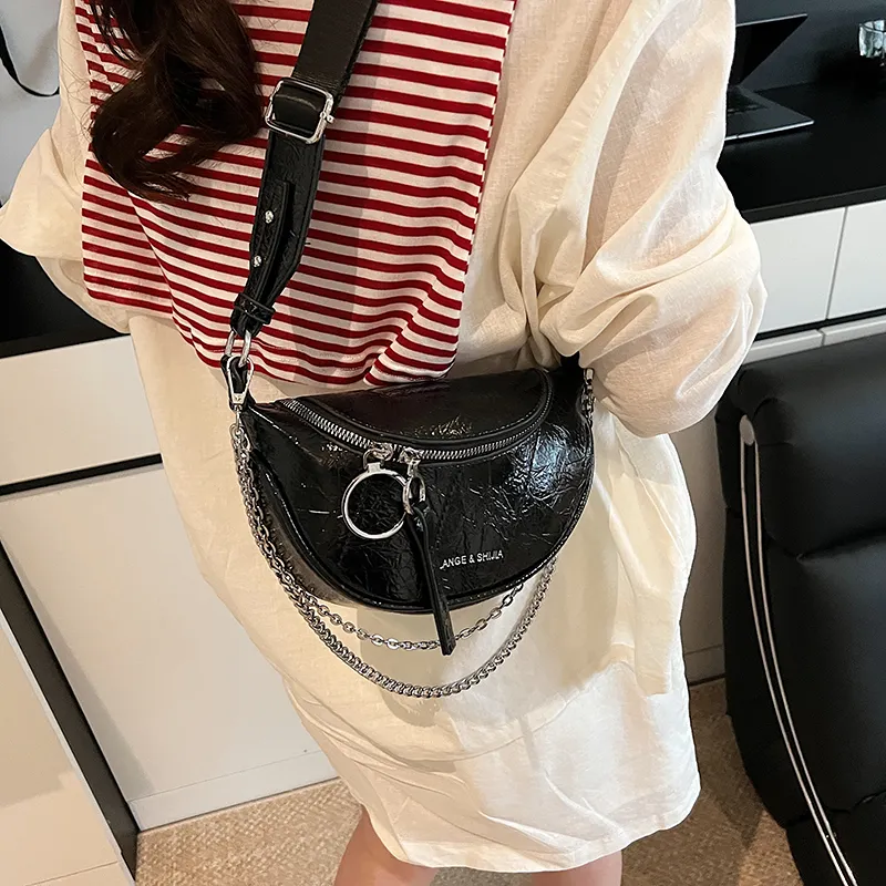 Yi Brigade PU Shoulder Bag Women's Black/White/Silver/Yellow-6