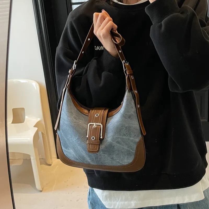 Yi Brigade PU Handbag Shoulder Bag Regular Women's Dark Tea/Ecru/Denim Blue/Coffee-2