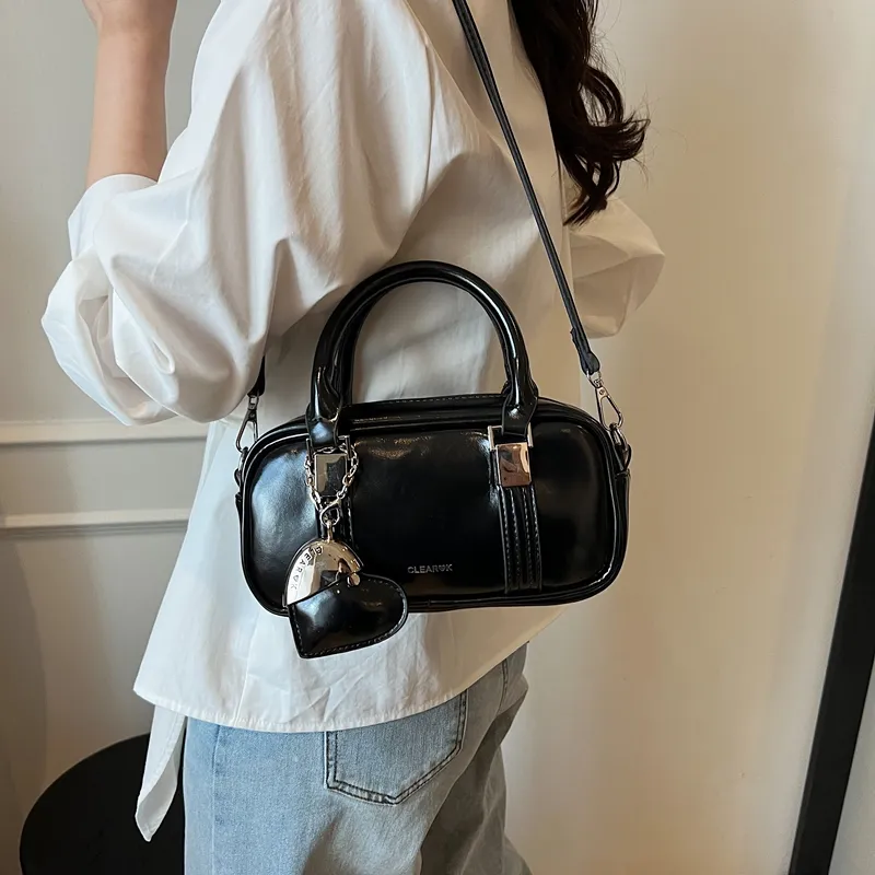 Bansusu PU Crossbody One Shoulder Handbag Women's Black/Light Yellow/White/Pink-2