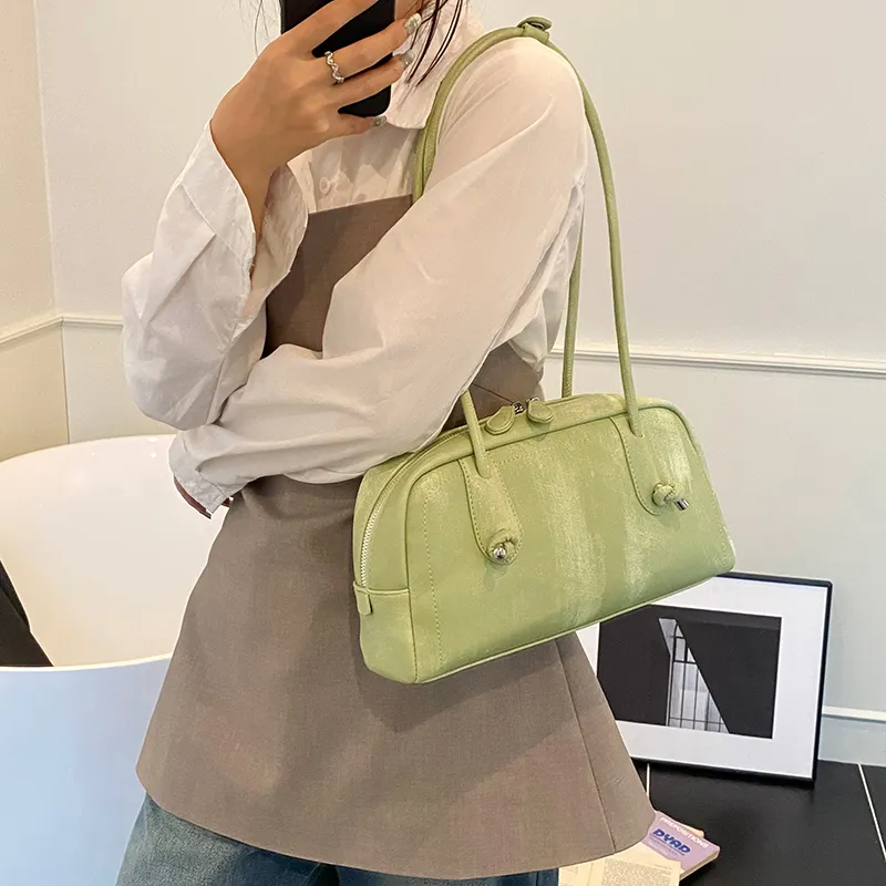 Yi Brigade PU Shoulder Bag Women's Pink/Yellow/Black/Green/White-13