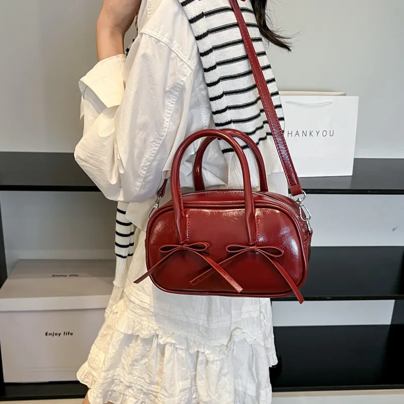 Yi Brigade PU Handbag Regular Women's White/Silver/Black/Red/Coffee/Brown-11