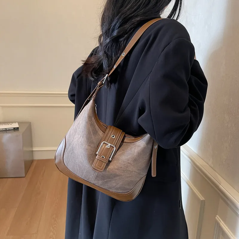 Yi Brigade PU Handbag Shoulder Bag Regular Women's Dark Tea/Ecru/Denim Blue/Coffee-10