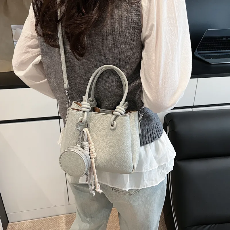Bansusu PU Crossbody One Shoulder Handbag Women's Black/White/Light Blue/Pink-8