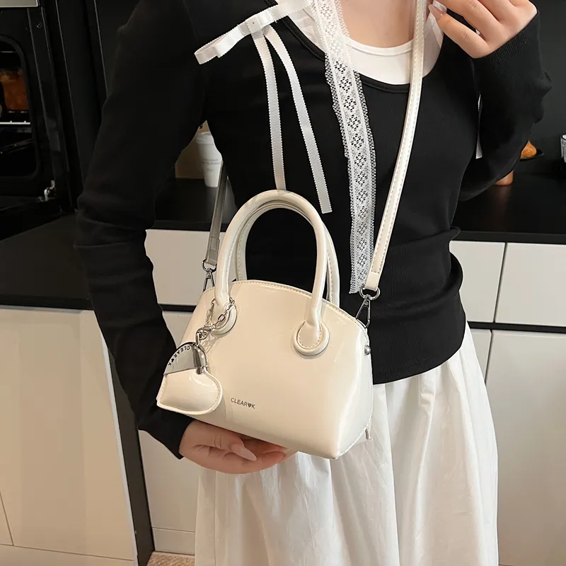 Yi Brigade PU One Shoulder Handbag Women's Black/Ecru/Light Pink/Light Yellow-7