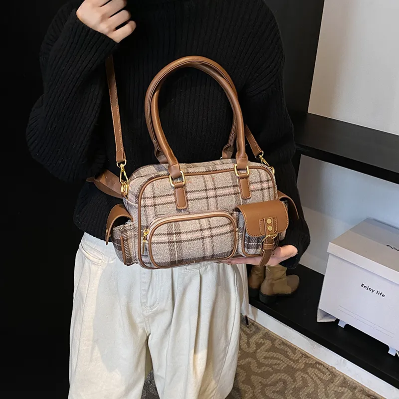 Bansusu PU Crossbody Handbags Regular Women's Brown/Pink-3