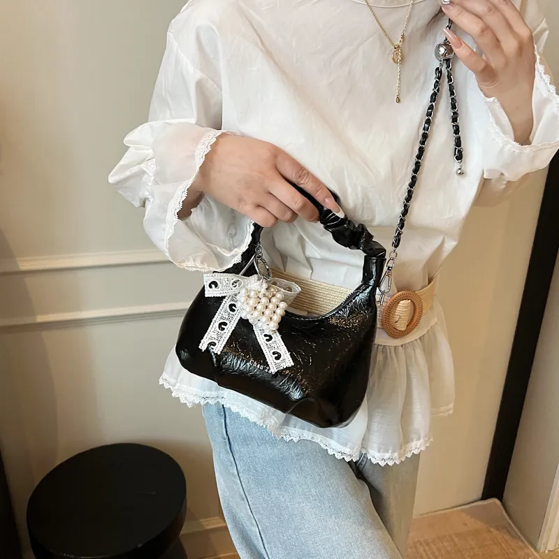 Bansusu PU Crossbody One Shoulder Handbag Women's White/Black/Purple/Pink-14