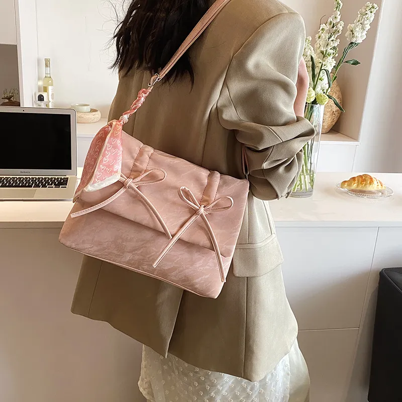 Yi Brigade PU Shoulder Bag Women's Swan White/Ballet Pink/Versatile Black-7
