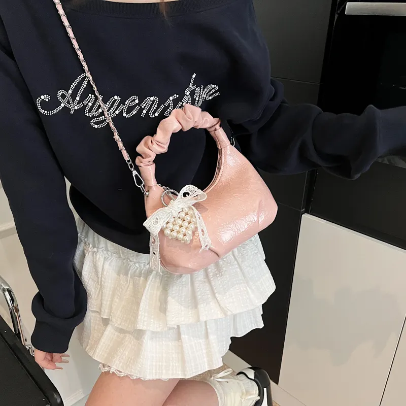 Bansusu PU Crossbody One Shoulder Handbag Women's White/Black/Purple/Pink-5