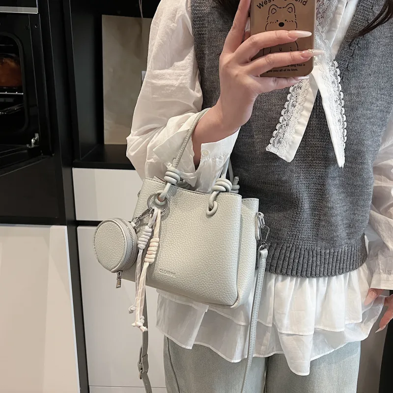 Bansusu PU Crossbody One Shoulder Handbag Women's Black/White/Light Blue/Pink-7