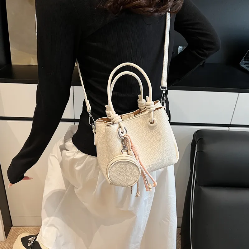 Bansusu PU Crossbody One Shoulder Handbag Women's Black/White/Light Blue/Pink-5