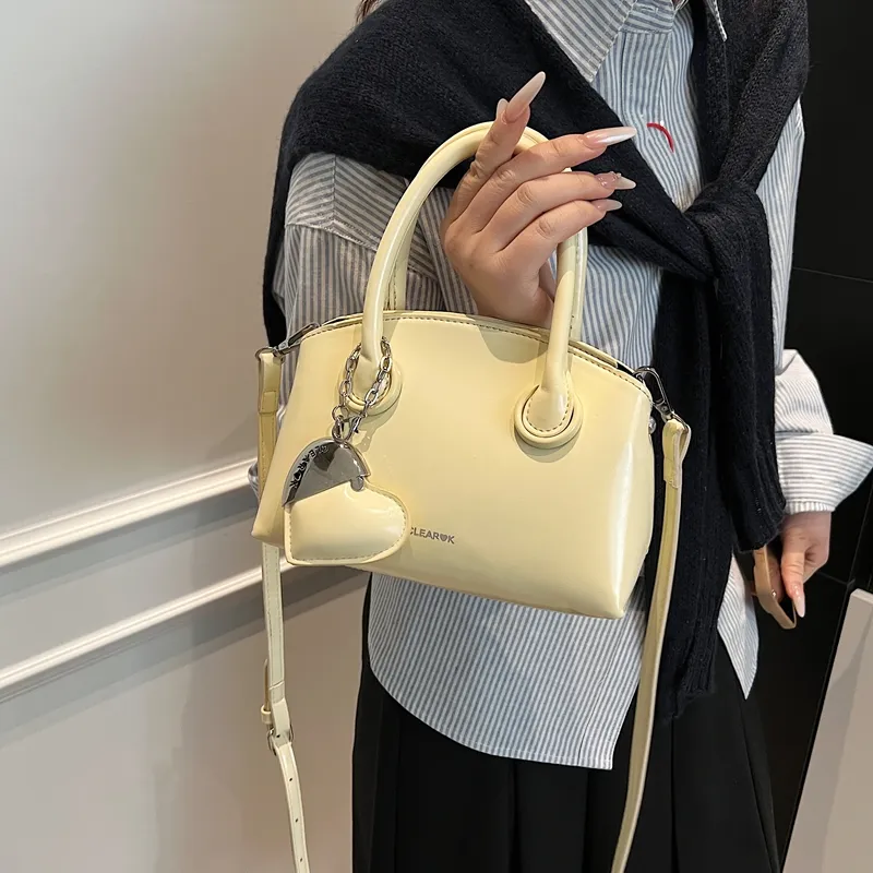 Yi Brigade PU One Shoulder Handbag Women's Black/Ecru/Light Pink/Light Yellow-13