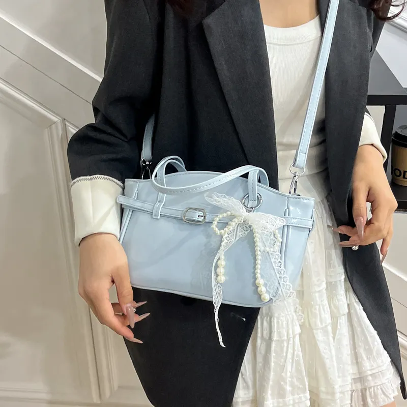 Yi Brigade PU One Shoulder Handbag Women's Blue/Pink/White/Black-1