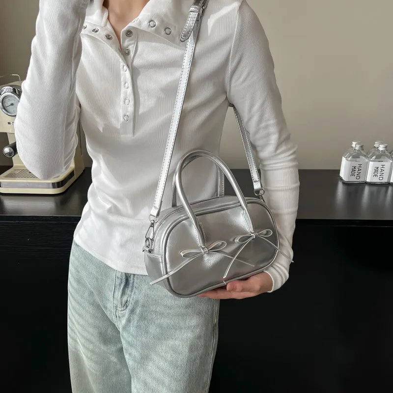 Yi Brigade PU Handbag Regular Women's White/Silver/Black/Red/Coffee/Brown-7