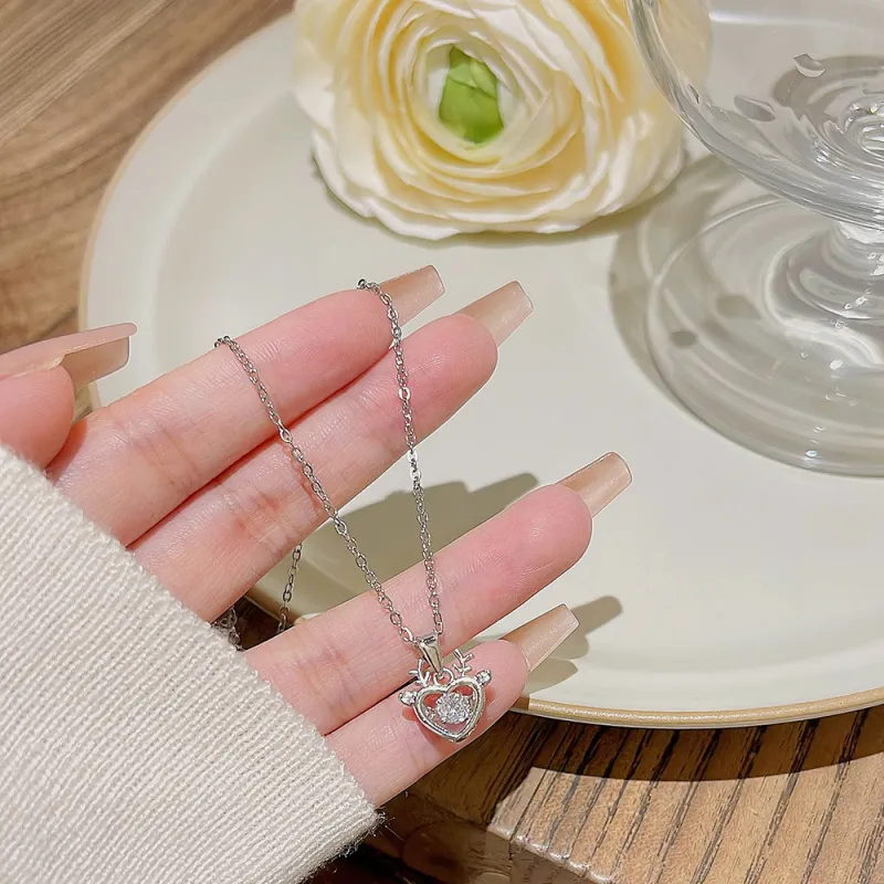 Regalrose Titanium Steel Deer Necklace Women's Silver-3