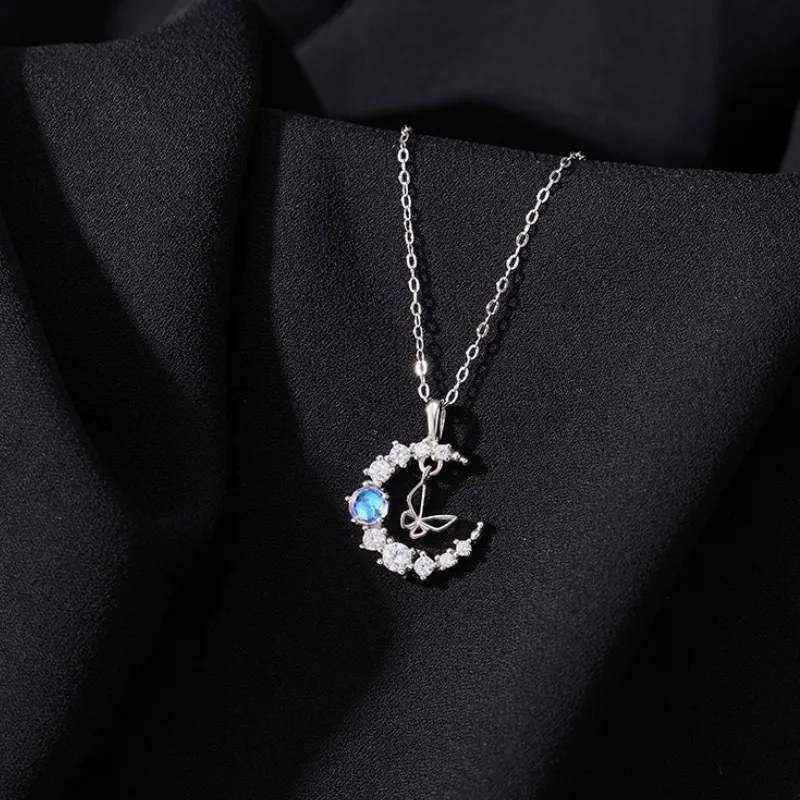 Regalrose 925 Sterling Silver Companion Moon Butterfly Necklace Women's-4
