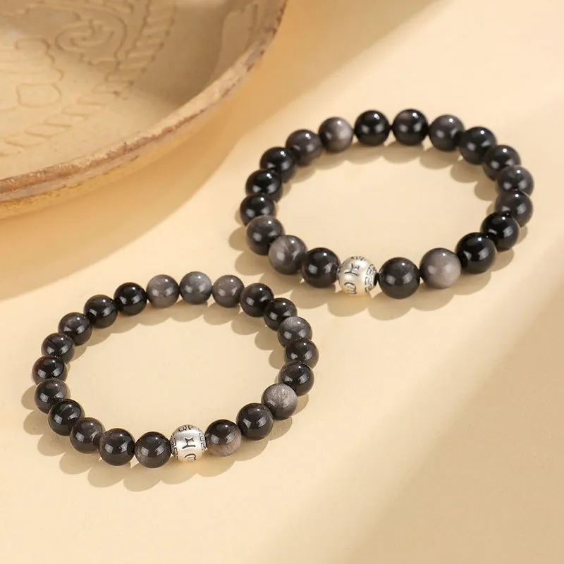 Regalrose Obsidian Bracelets Unisex-3
