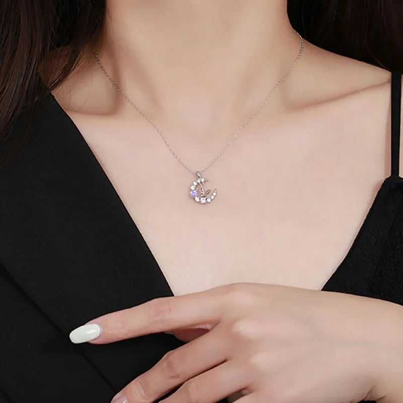 Regalrose 925 Sterling Silver Companion Moon Butterfly Necklace Women's-2