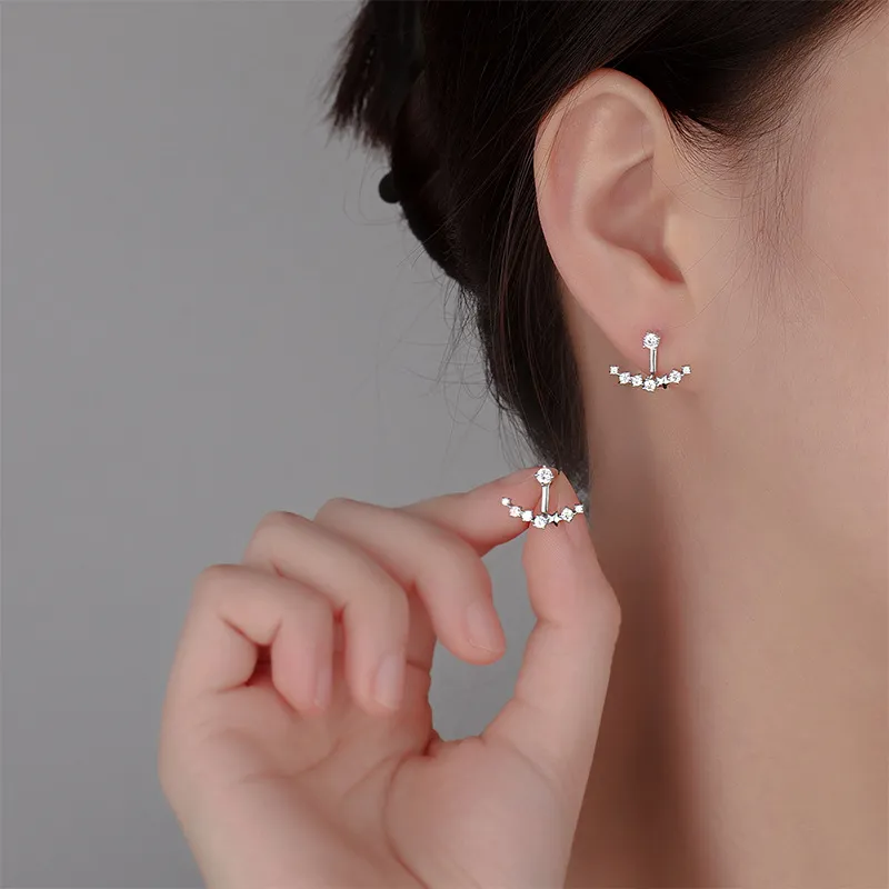 Regalrose S999 Fine Silver Synthetic Cubic Zirconia Earrings Women's-2